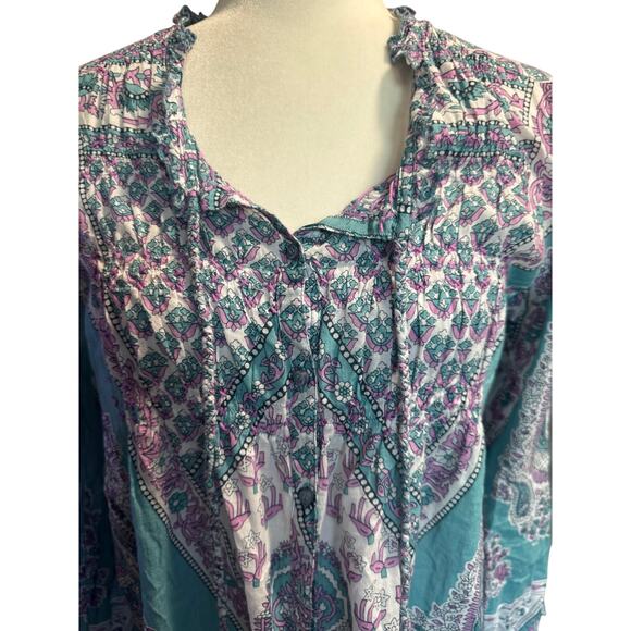 Lola Australia Boho Tunic Cotton Blouse Size M - Picture 5 of 8